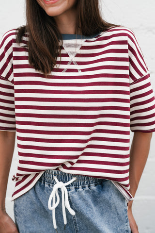 Uptown Girl Stripe Colorblock Tee