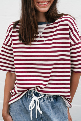 Uptown Girl Stripe Colorblock Tee