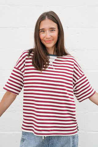 Uptown Girl Stripe Colorblock Tee