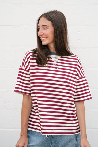 Uptown Girl Stripe Colorblock Tee