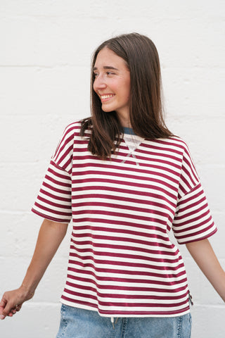 Uptown Girl Stripe Colorblock Tee