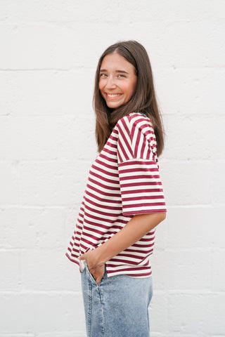 Uptown Girl Stripe Colorblock Tee