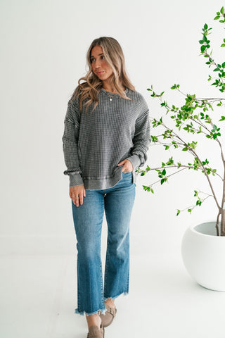 Daily Waffle Knit Oversized Top