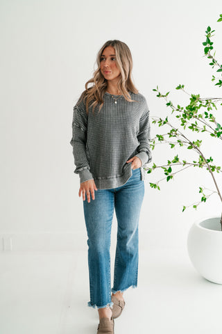 Daily Waffle Knit Oversized Top