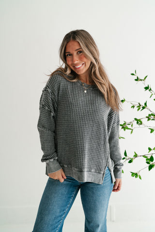 Daily Waffle Knit Oversized Top