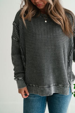 Daily Waffle Knit Oversized Top