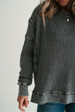 Daily Waffle Knit Oversized Top