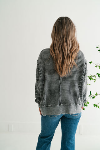 Daily Waffle Knit Oversized Top