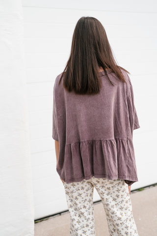 Soft Horizons Peplum Top - Mulberry