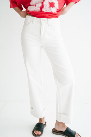 Lovervet Ally High Rise Cuffed Wide Leg Jeans