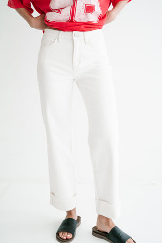 Lovervet Ally High Rise Cuffed Wide Leg Jeans