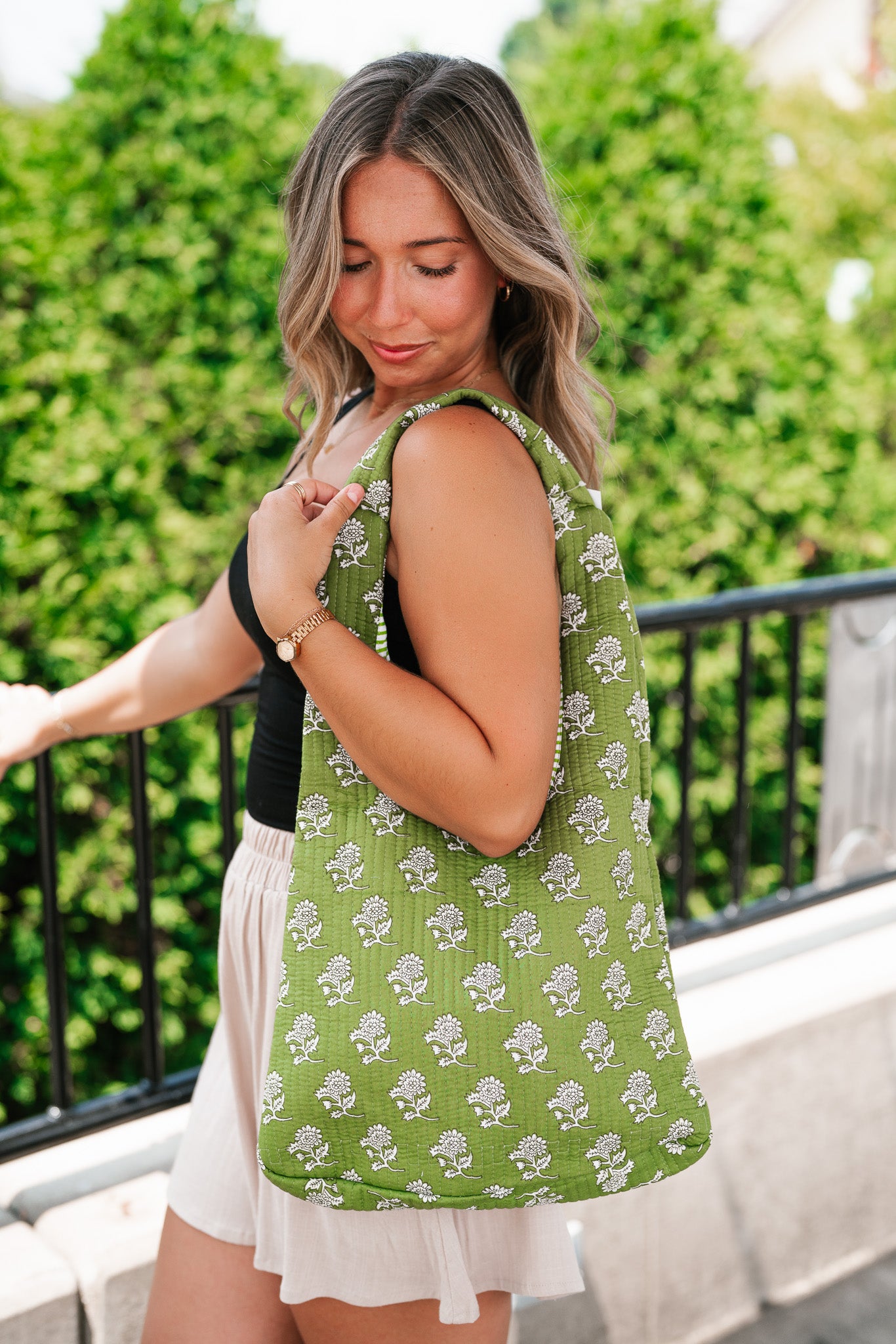 Carrie Patchwork Shoulder bag - Martini Green