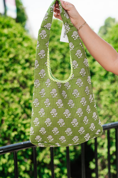 Carrie Patchwork Shoulder bag - Martini Green