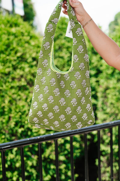 Carrie Patchwork Shoulder bag - Martini Green