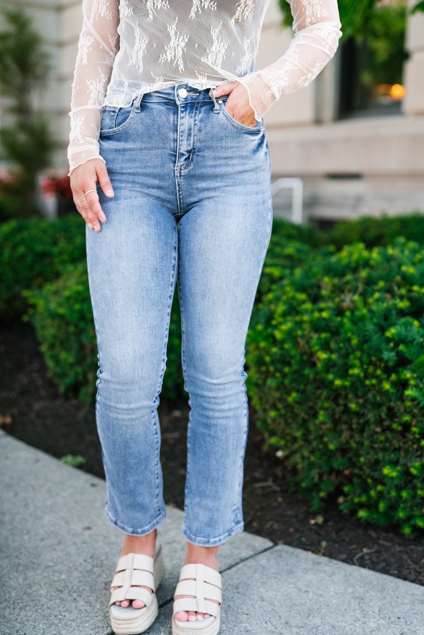 Risen Alyssa High Rise Ankle Relaxed Straight Jeans