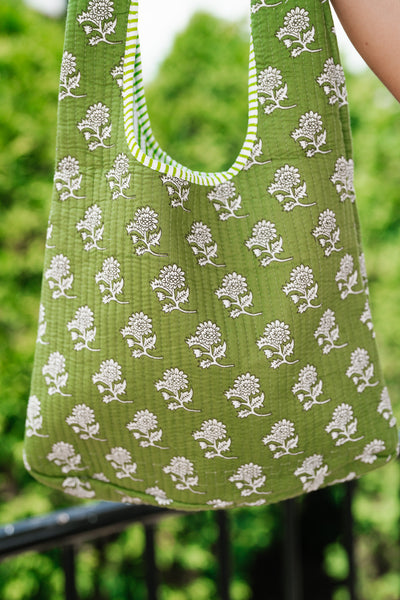 Carrie Patchwork Shoulder bag - Martini Green