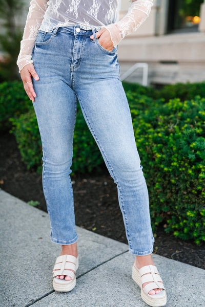 Risen Alyssa High Rise Ankle Relaxed Straight Jeans