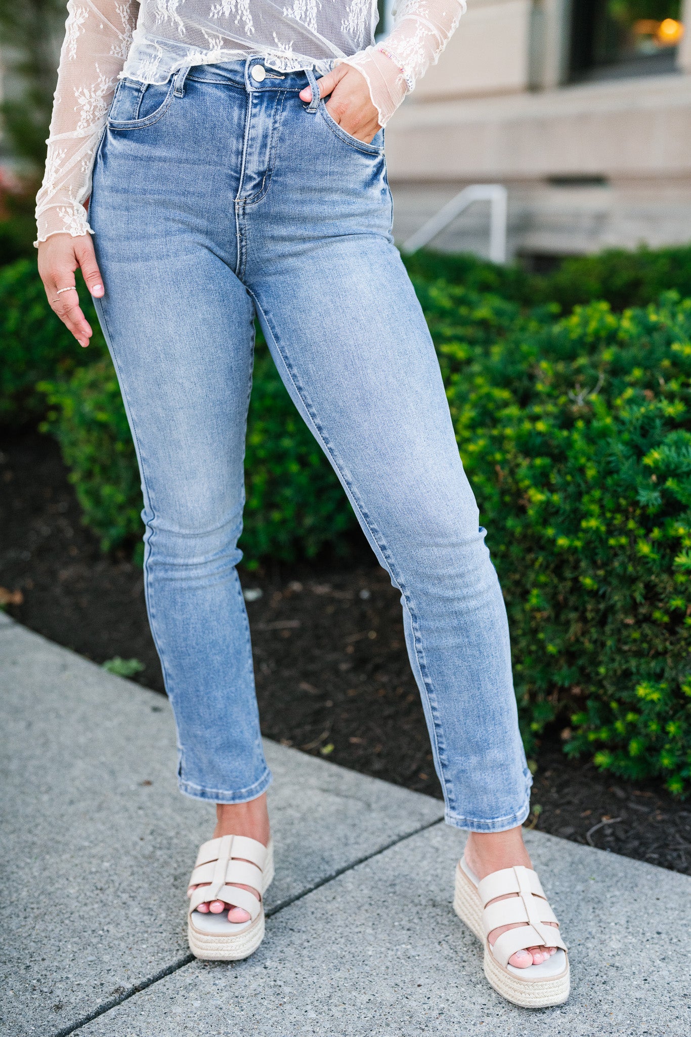 Risen Alyssa High Rise Ankle Relaxed Straight Jeans