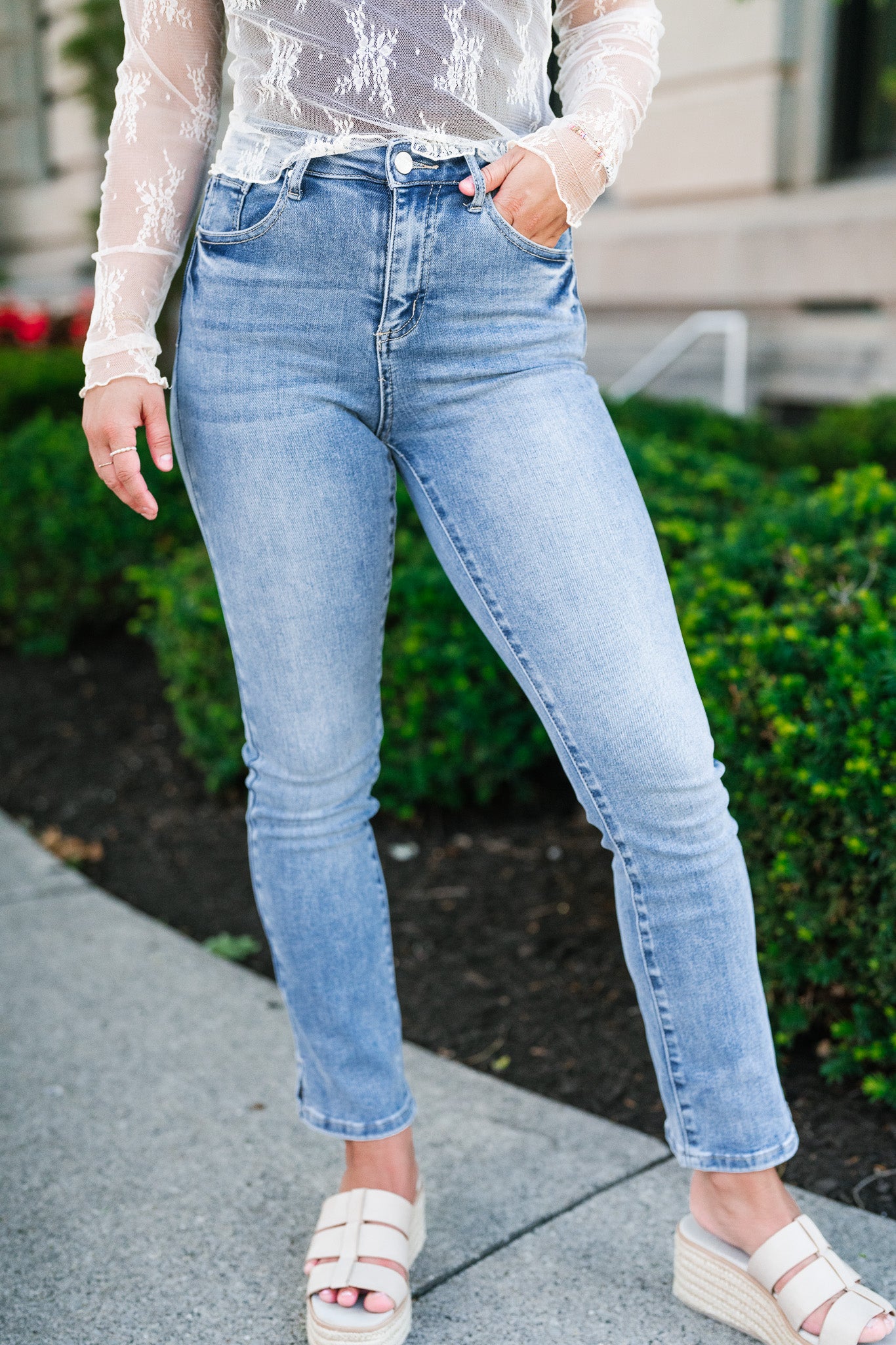 Risen Alyssa High Rise Ankle Relaxed Straight Jeans