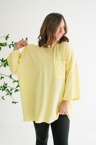 Forever Ideal Ribbed Top - Soft Yellow