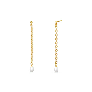 ABLE Iris Long Pearl Drop Earrings