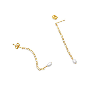 ABLE Iris Long Pearl Drop Earrings