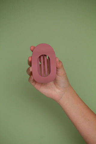 Circle Cutout Flat Claw Clip: Brown