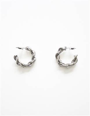 Silver Twisted Wire Hoop Earring