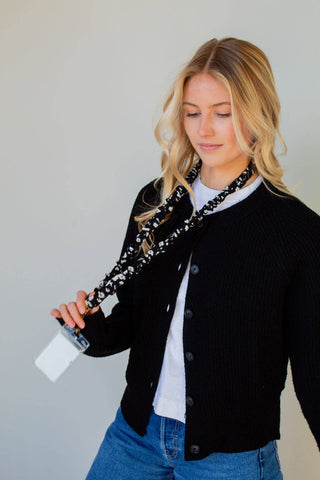Onyx Floral Lanyard - ANDI