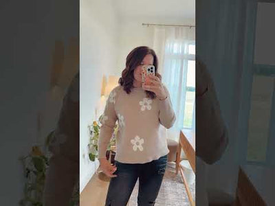 Sweet In Daisies Knit Sweater