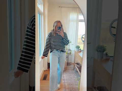 Right On Stripes Knit Sweater Top