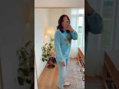 Shooting Star Patch Pullover Top - Blue