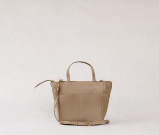 Able Lari Top-Zip Crossbody: Pebbled Driftwood