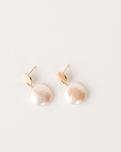Able Coin Pearl Drop Earrings