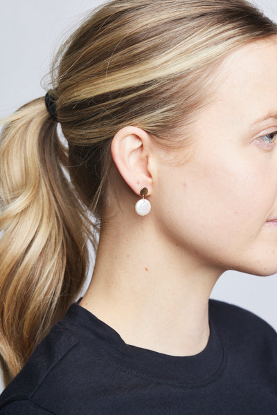 Able Coin Pearl Drop Earrings
