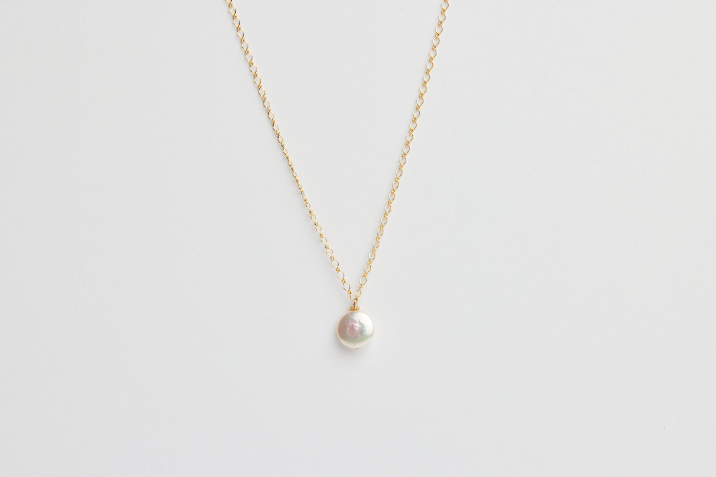 Able Coin Pearl Drop Necklace