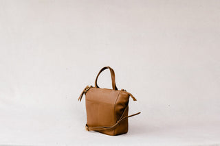 Able Lari Top-Zip Crossbody: Pebbled Whiskey
