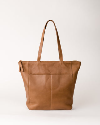 Able Lari Zip-Top Tote: Pebbled Whiskey