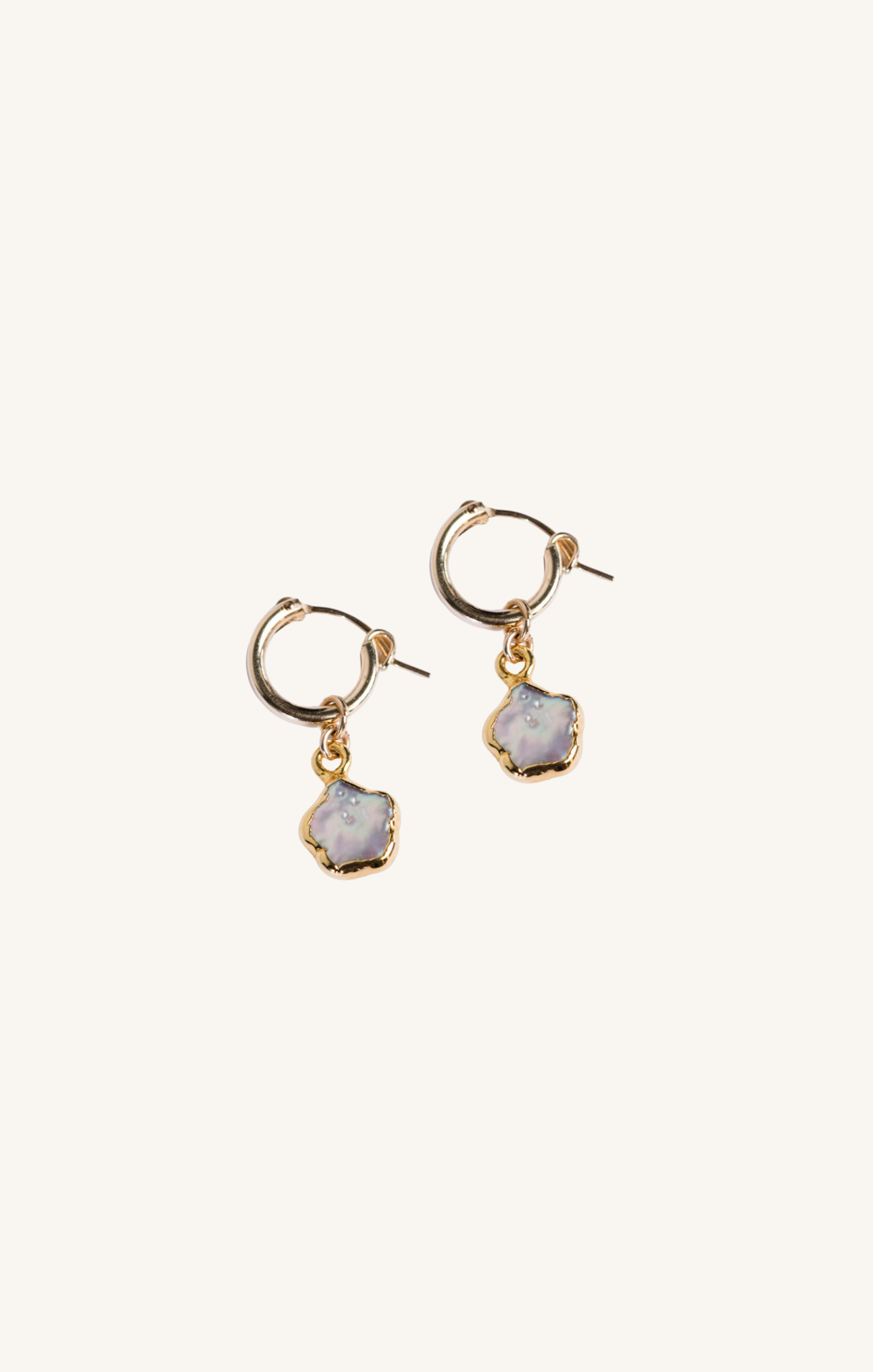 Able Pearl Flower Huggie Hoops