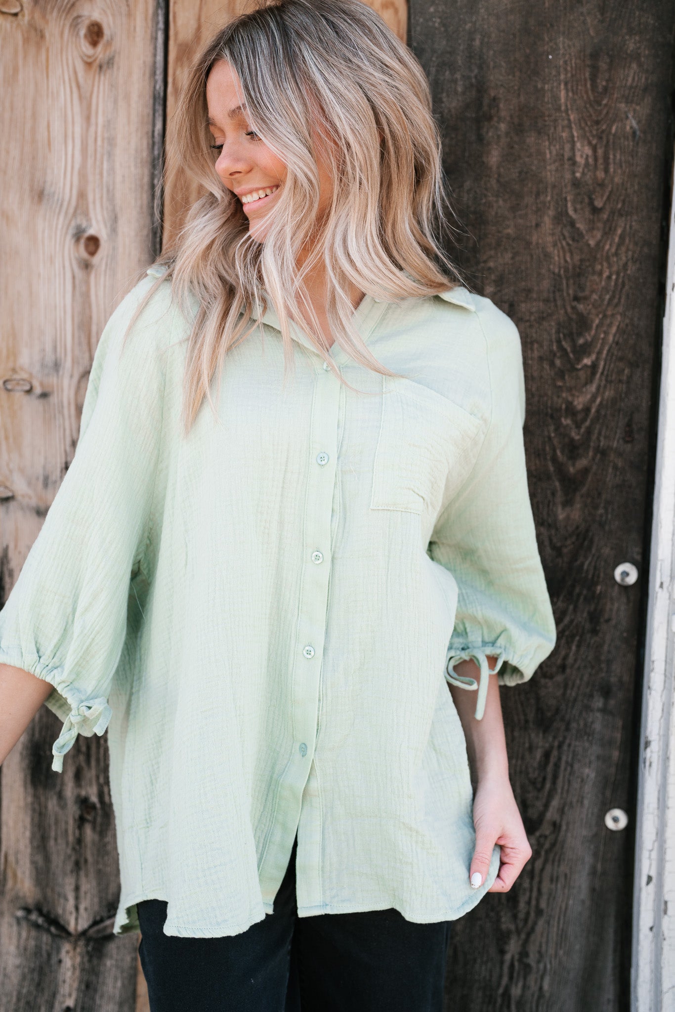 Luella Gauze Button Up