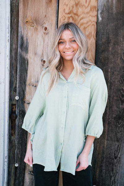 Luella Gauze Button Up