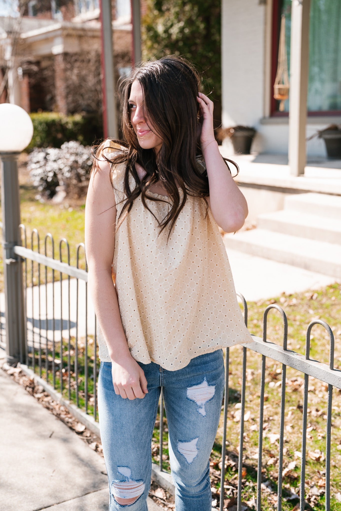 Elia Flutter Sleeve Blouse