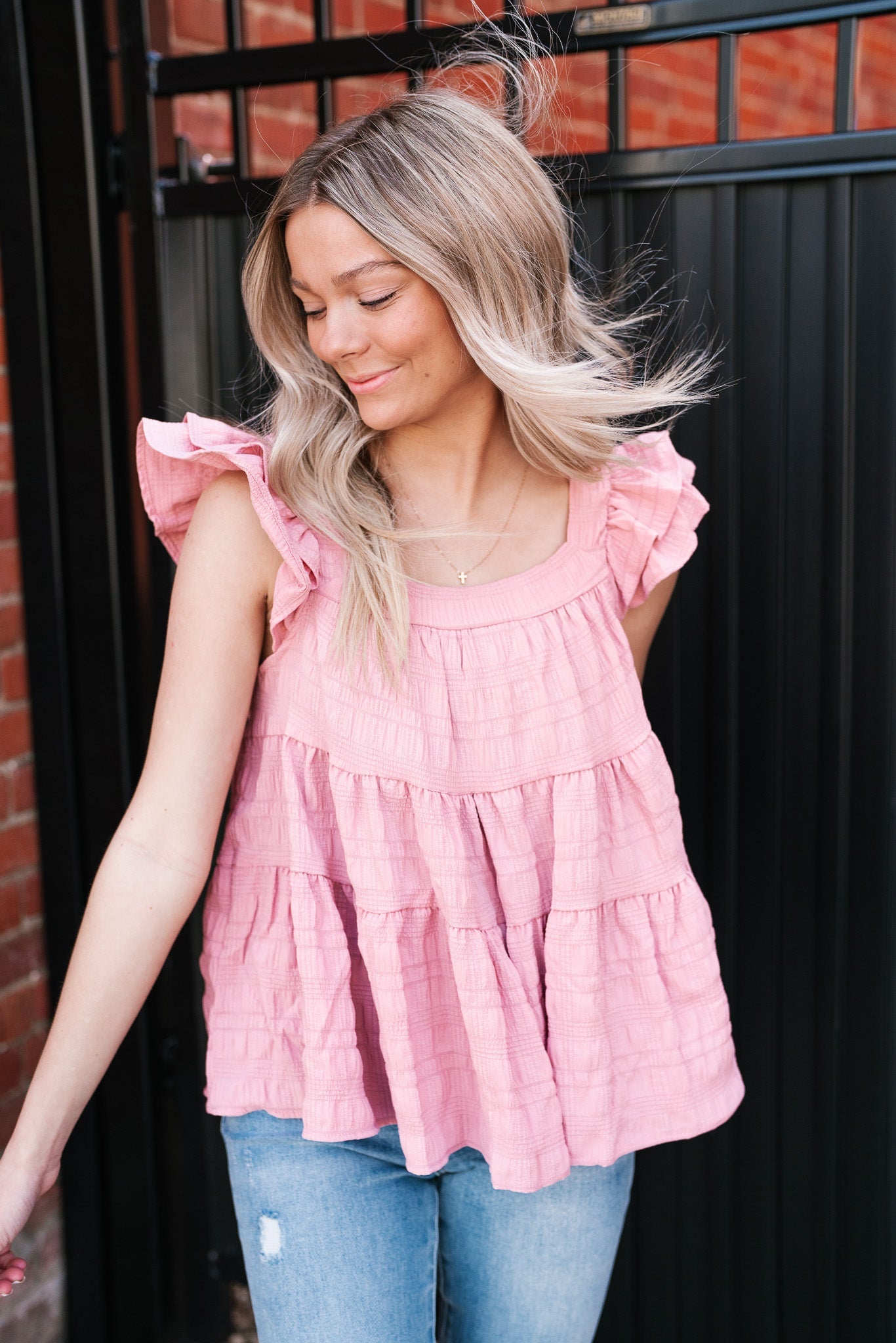 Blushing Tiered Ruffle Top