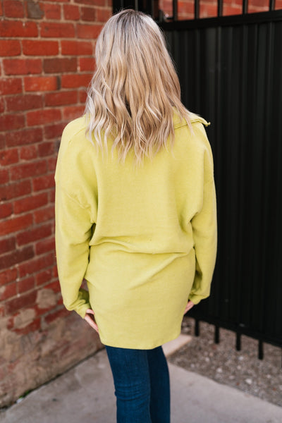 Slice of Lime Button Down Cozy Top