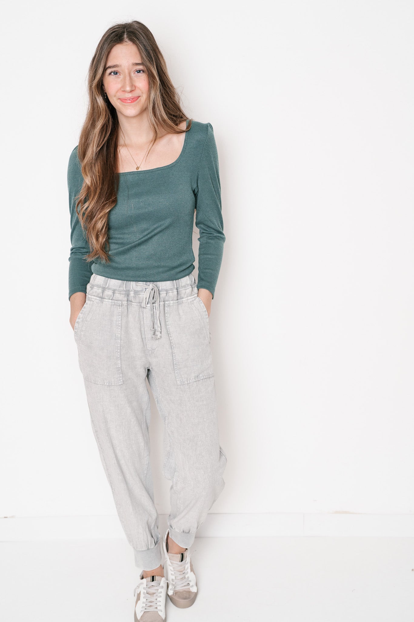 Evergreen Square Neck Top