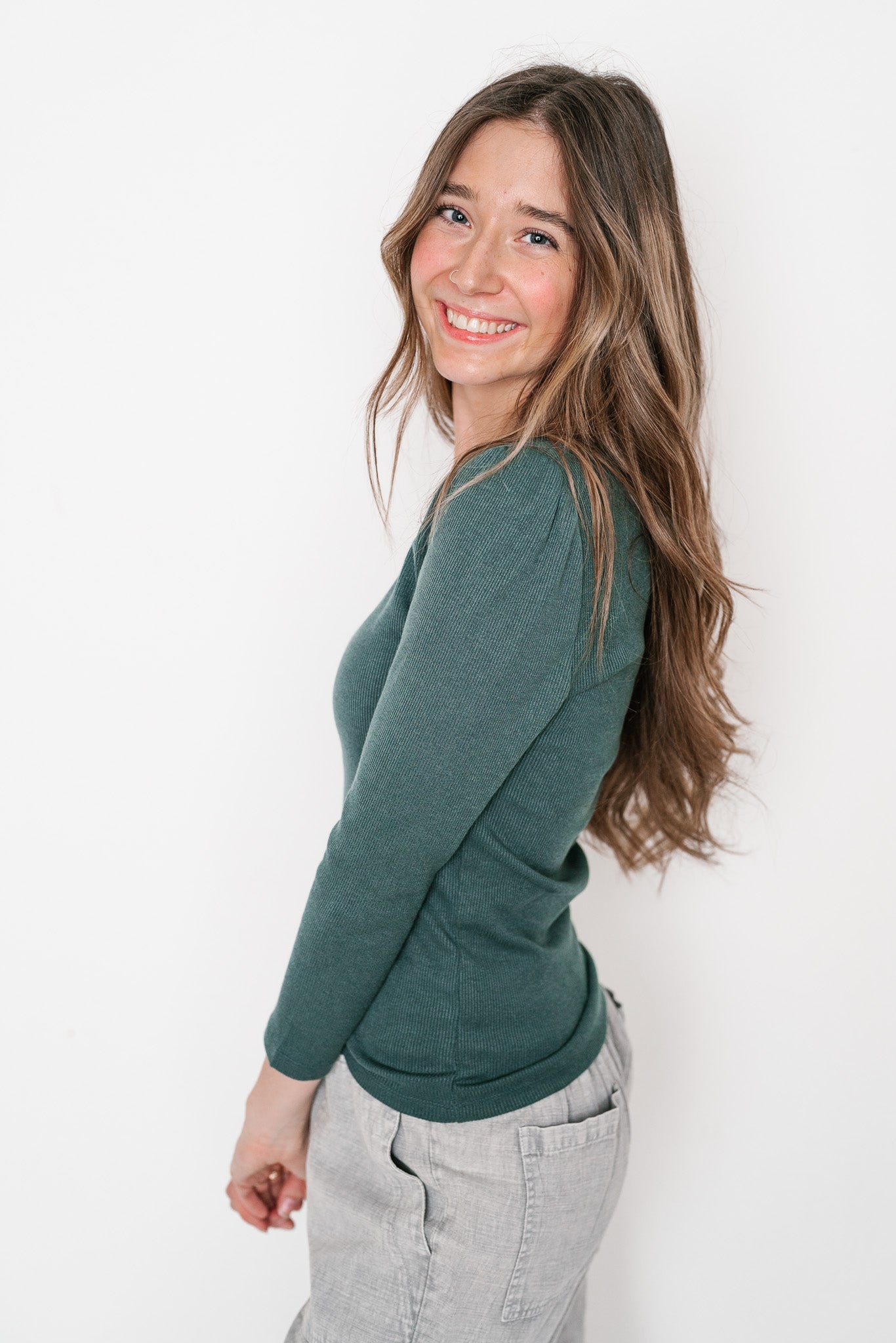 Evergreen Square Neck Top