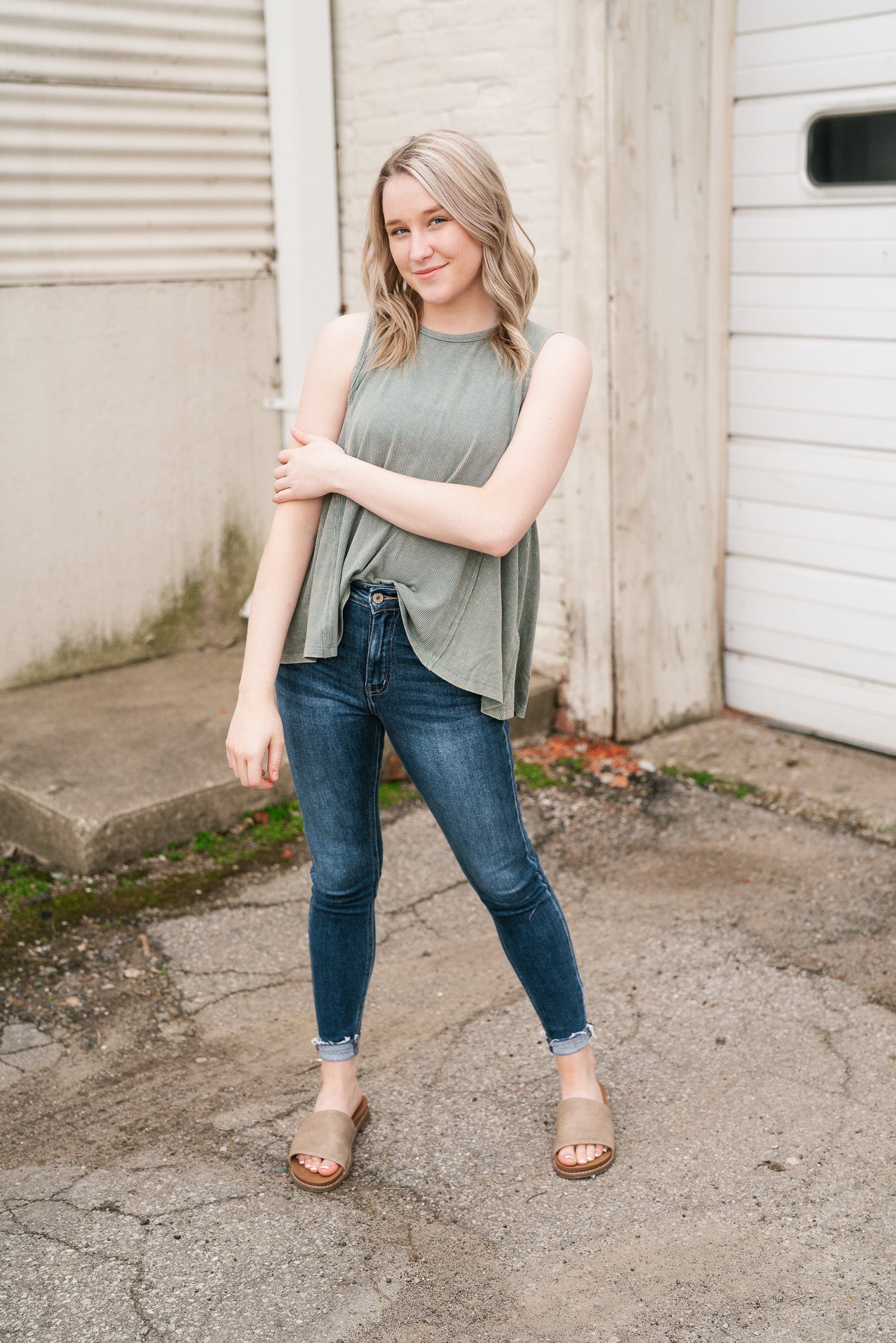Weekend Ribbed Scoop Back Tank