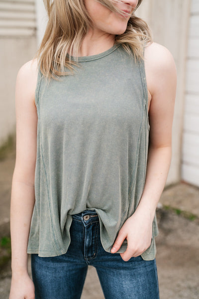 Weekend Ribbed Scoop Back Tank