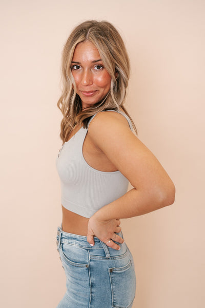 Elsie Button Front Cropped Tank